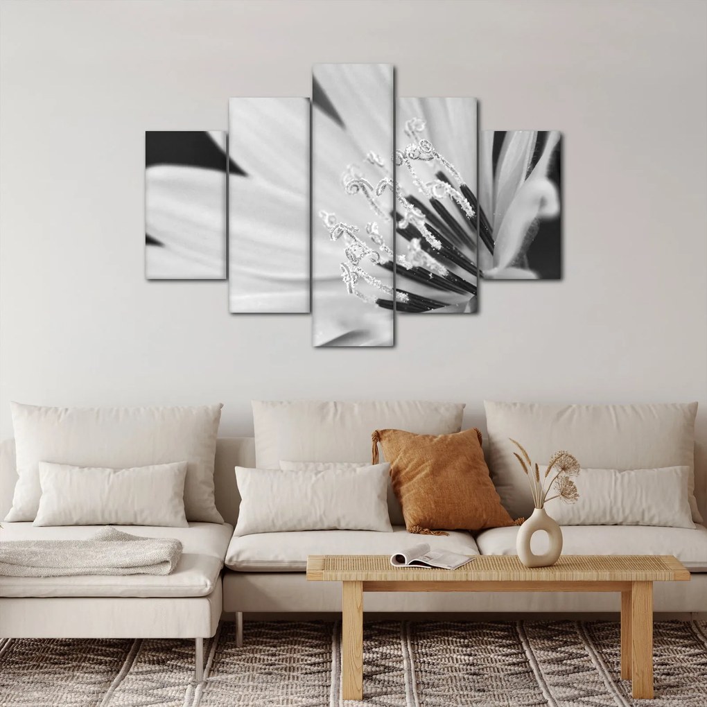 Obraz - Čiernobiely kvet (150x105 cm)