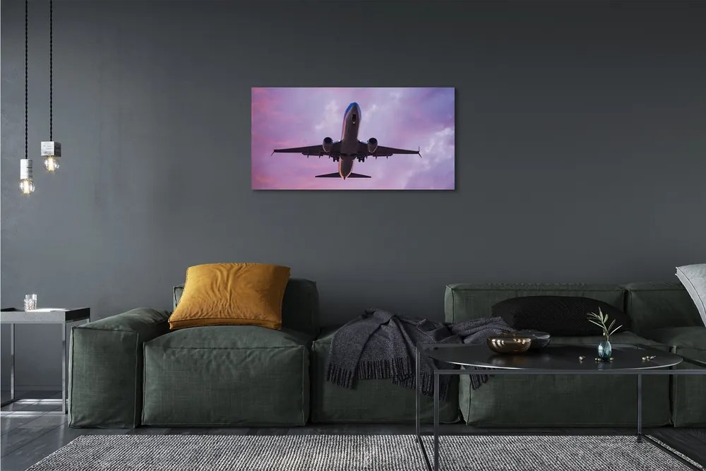 Obraz canvas Mraky obloha lietadlo 100x50 cm
