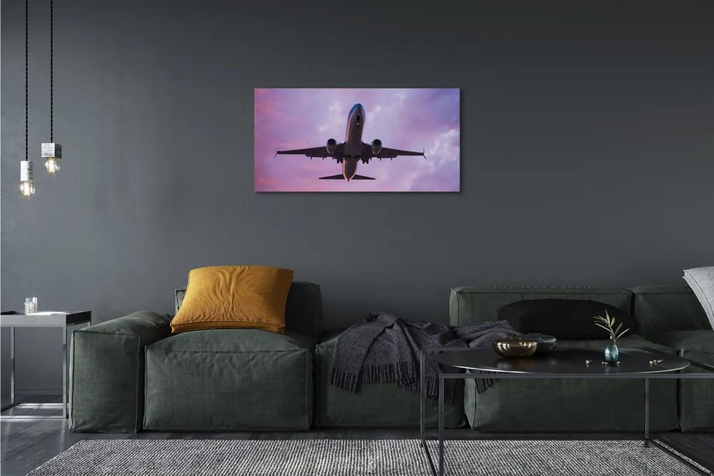 Obraz canvas Mraky obloha lietadlo 140x70 cm