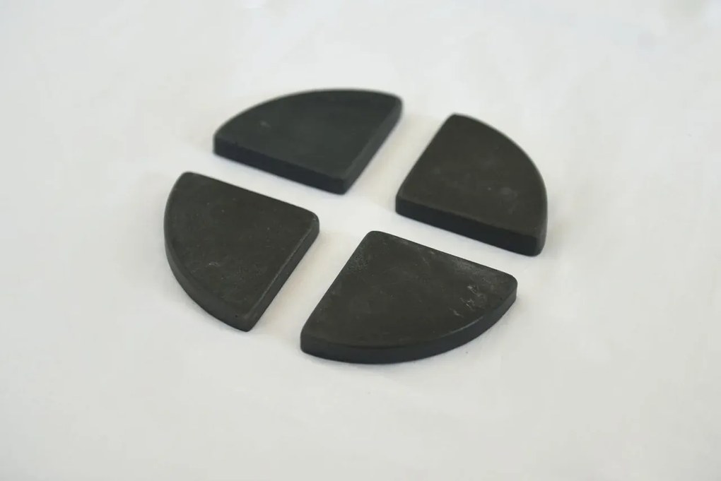 Podložky pod kvetináč PUT, umelý kamen, 7 x 7 cm, 4-set, sivá