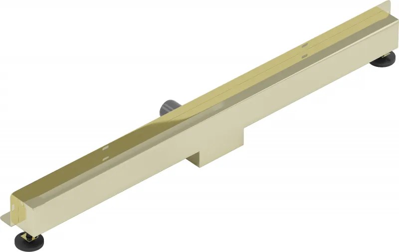 Mexen Flat nerezový sprchový žľab na stenu 80 cm vzor 2v1, zlatá, 1530080