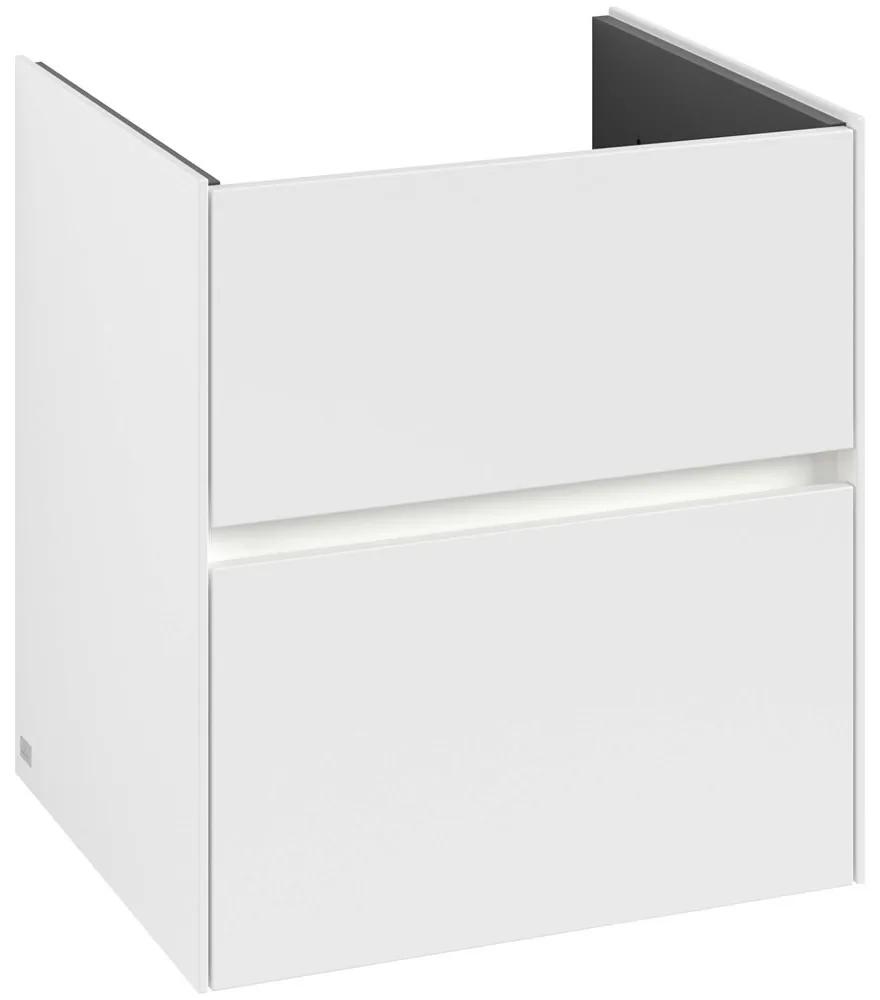 VILLEROY &amp; BOCH Collaro závesná skrinka pod umývadlo, 2 zásuvky, s LED osvetlením, 561 x 480 x 610 mm, White Matt, C142B0MS