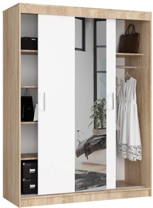 Šatníková skriňa s posuvnými dverami 150 cm CLP sonoma / biela