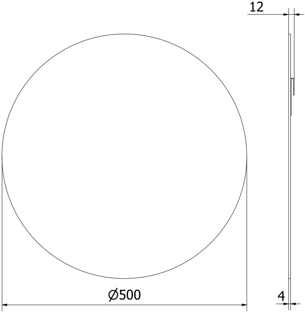 Mexen Alto, okrúhle kúpeľňové zrkadlo 50 cm, 9853-050-050-000-00