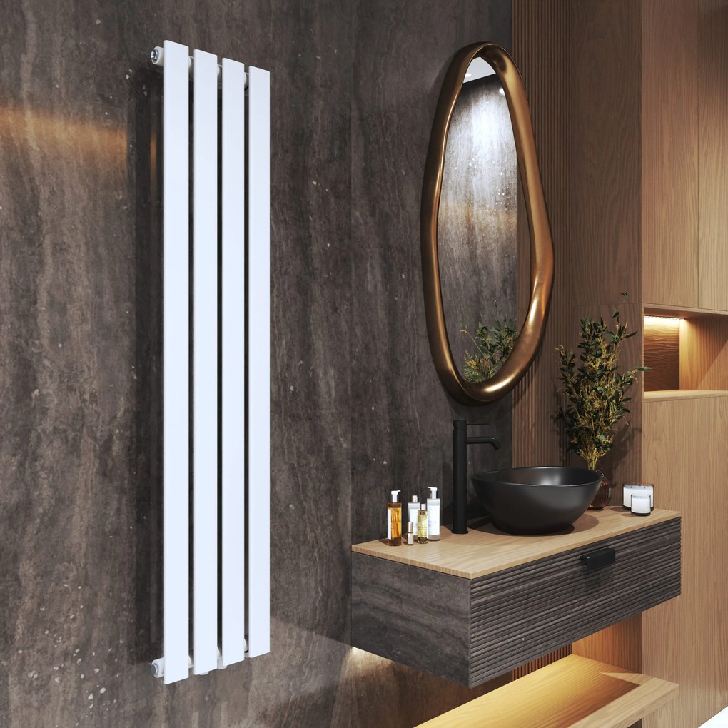 Gamma Vertical, vykurovacie teleso 296x1400 mm, 458 W, biela matná, GMA-VERT-1400296-WH