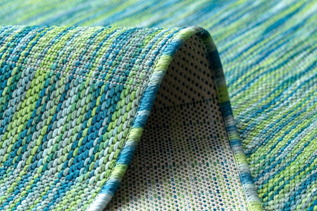 Moderný šnúrkový koberec FISY SIZAL 20777 Pásiky, modrý