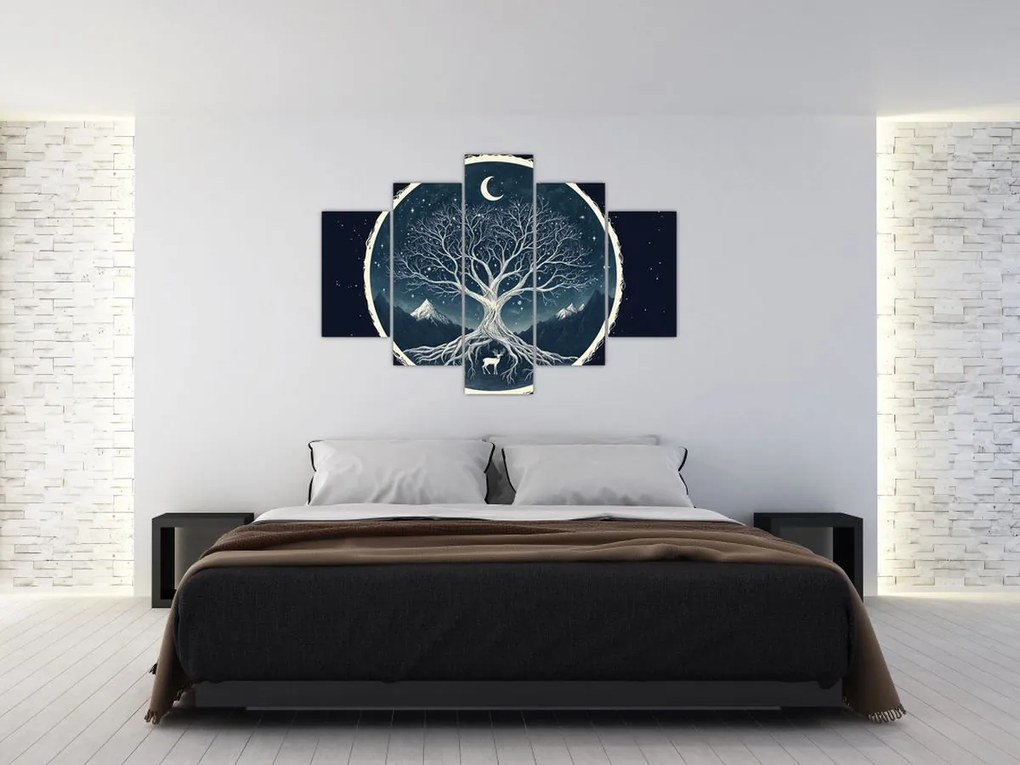 Obraz – Magický strom s jeleňom II. (150x105 cm)