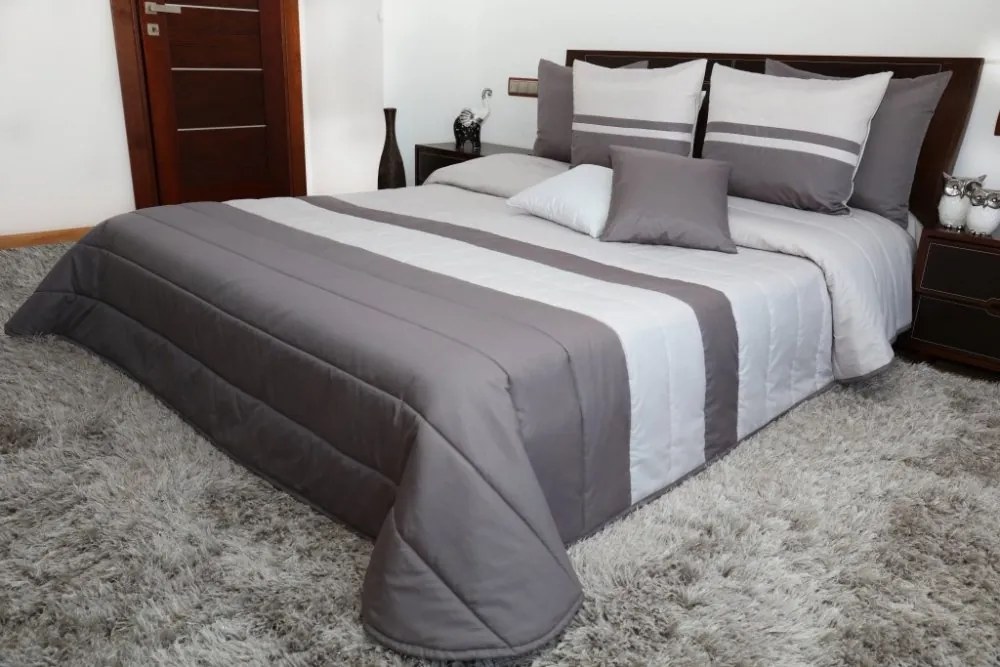 Luxusné prehozy na posteľ v sivých farbách Šírka: 240 cm | Dĺžka: 260 cm