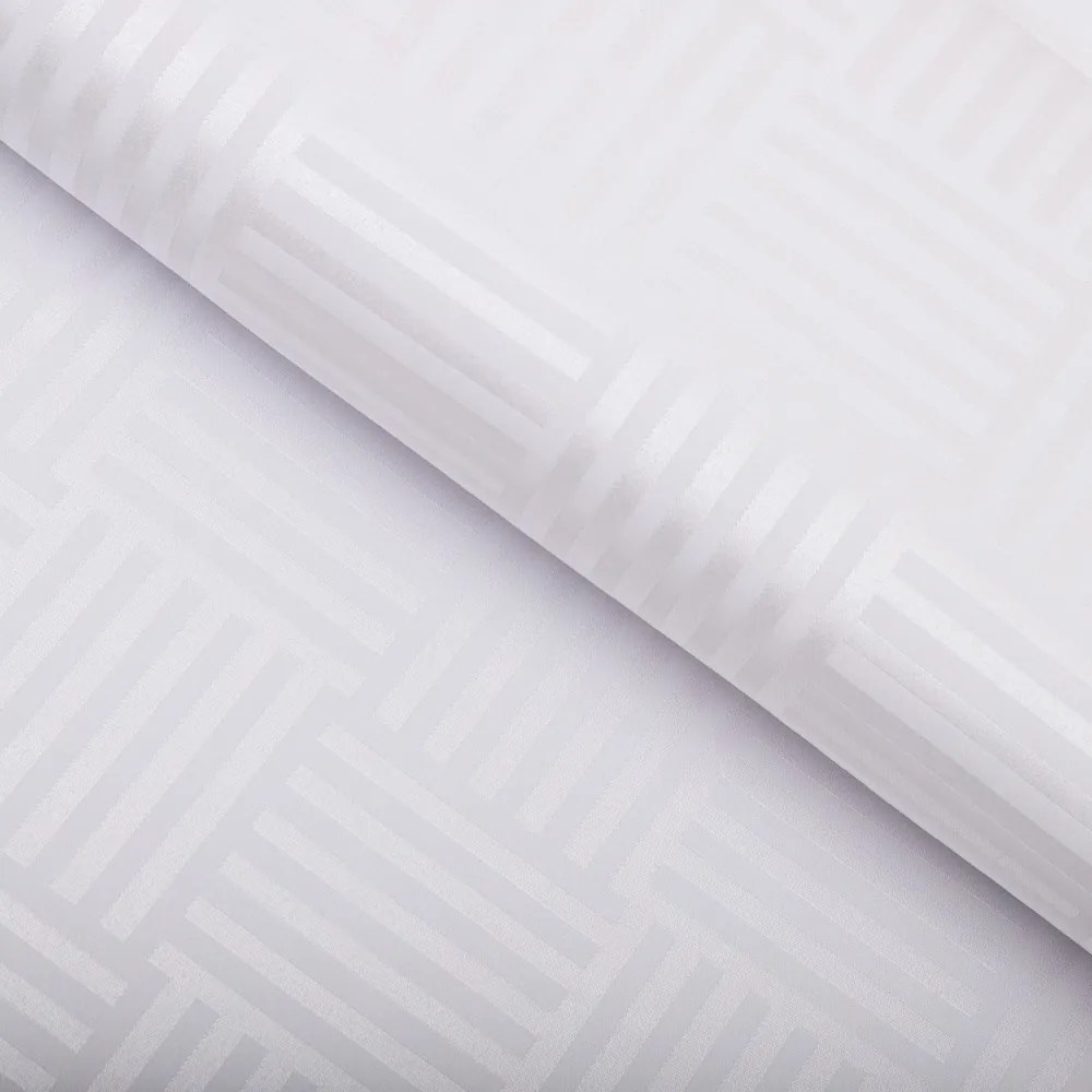Biante Dekoračný záves Monako PM-124 Pruhovaná šachovnica biela - šírka 270 cm 270x220 cm