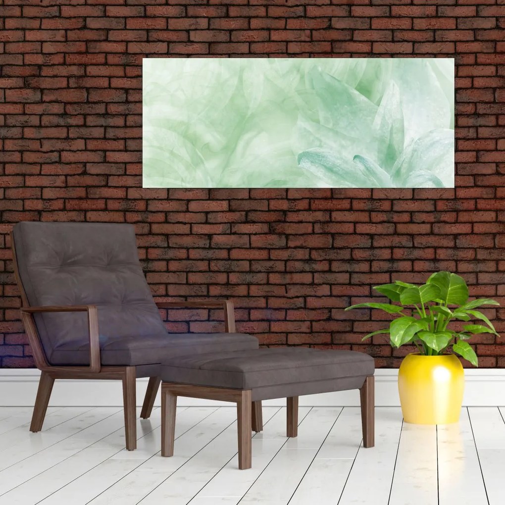 Obraz - Zelený kvet (120x50 cm)