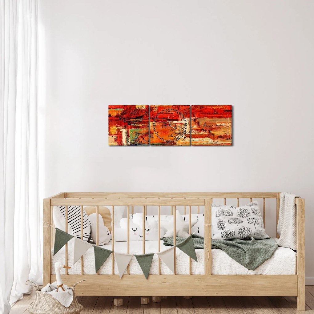 Obraz nástennej maľby (s hodinami) (90x30 cm)