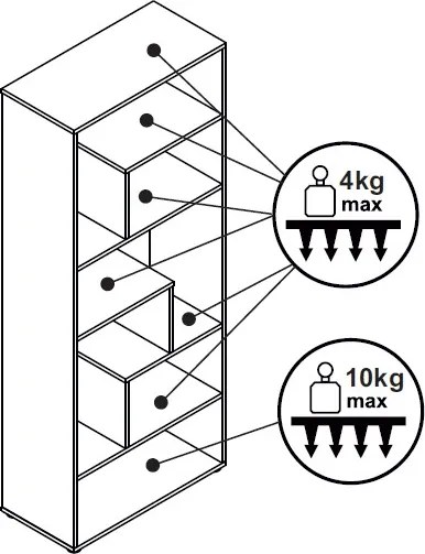 Vysoký regál Zigzag, dub sonoma