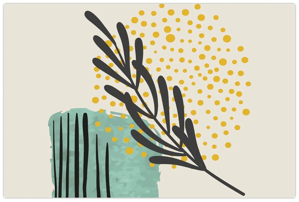 Obraz - Abstraktné listy N⁰3 (90x60 cm)