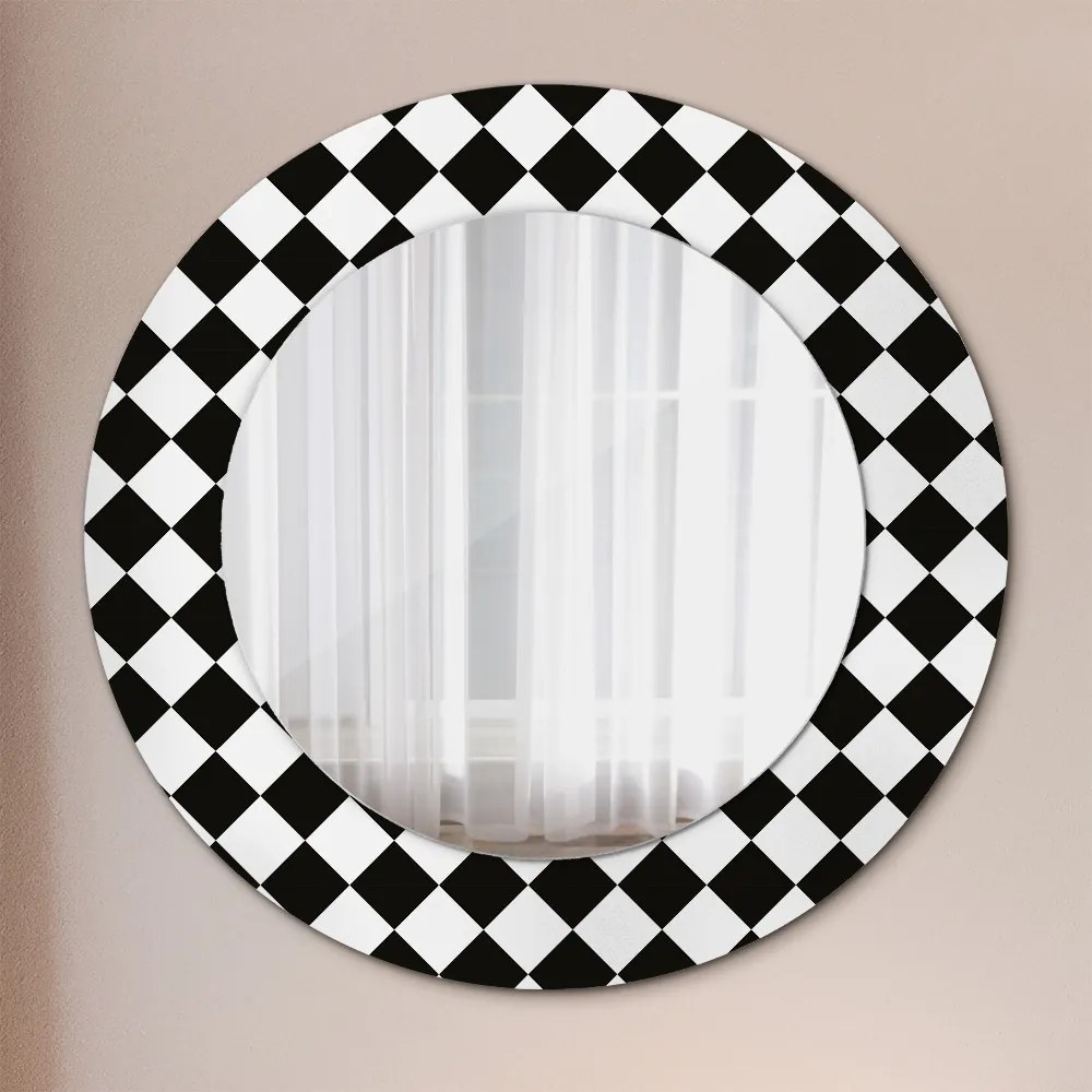 Okrúhle ozdobné zrkadlo Šachový stôl fi 50 cm