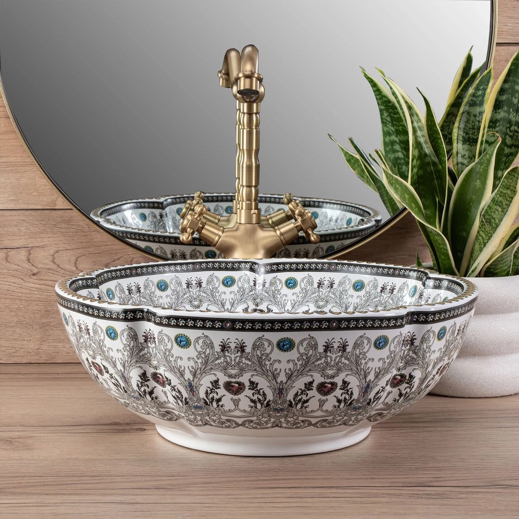 Rea Asanti, umývadlo na dosku 420x420x150 mm, viacfarebné, REA-U7506