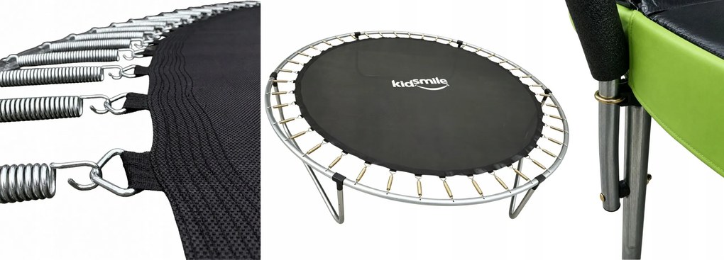 TRENDIE Trampolína s vnútornou sieťou 312 cm zelená + rebrík