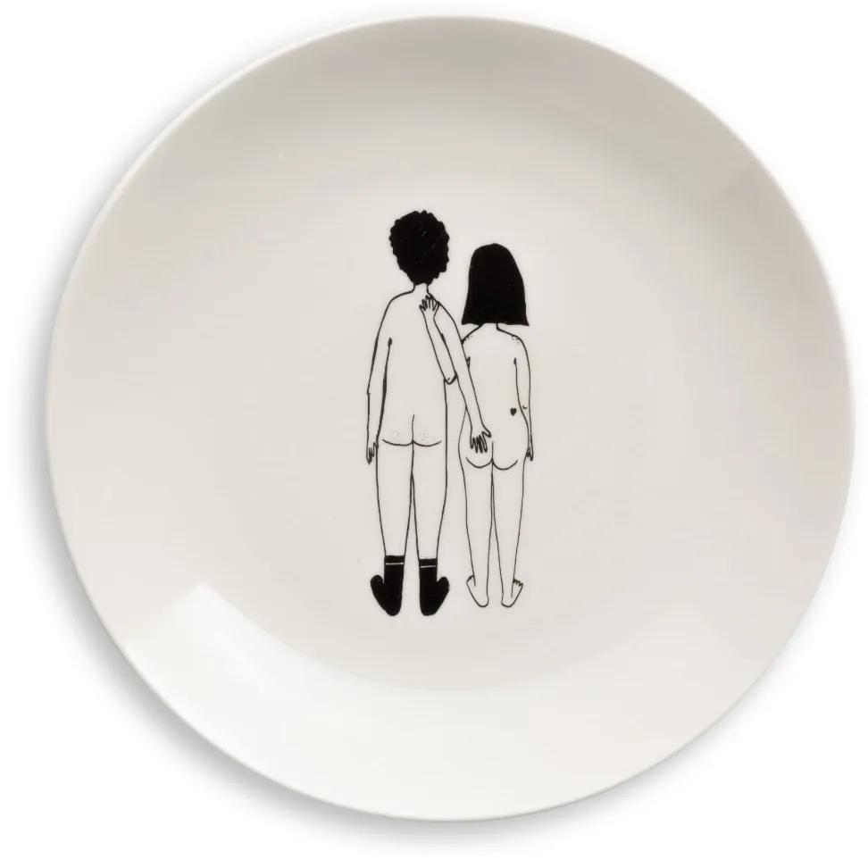 helen b Porcelánový tanier Naked Couple Back 23 cm