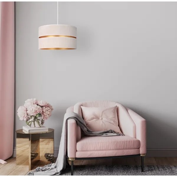 Duolla - Luster na lanku DUO 1xE27/15W/230V pr. 40 cm krémová/zlatá