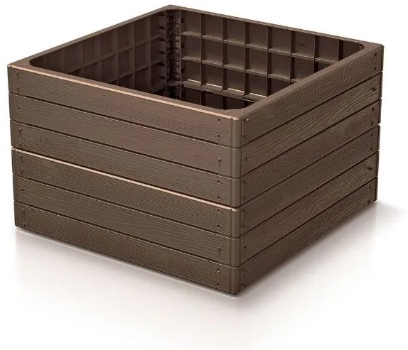 Prosperplast Vyvýšený záhon 75,6x75,6x25cm Base woody rustikálny tehlový