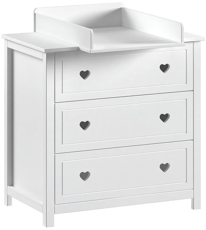 Biela detská komoda s prebaľovacím pultom 90x103x73 cm Amori – Vipack