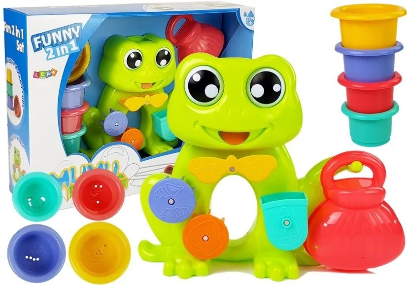 LEAN TOYS Kúpacia sada - žaba s miskami