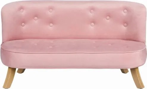 Detská zamatová sedačka ružová 25 cm Drevo