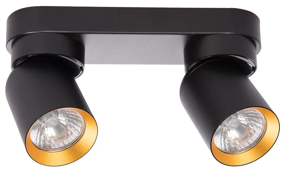 Bodové svietidlo Andy, 2x čierne/zlaté kovové tienidlo, b