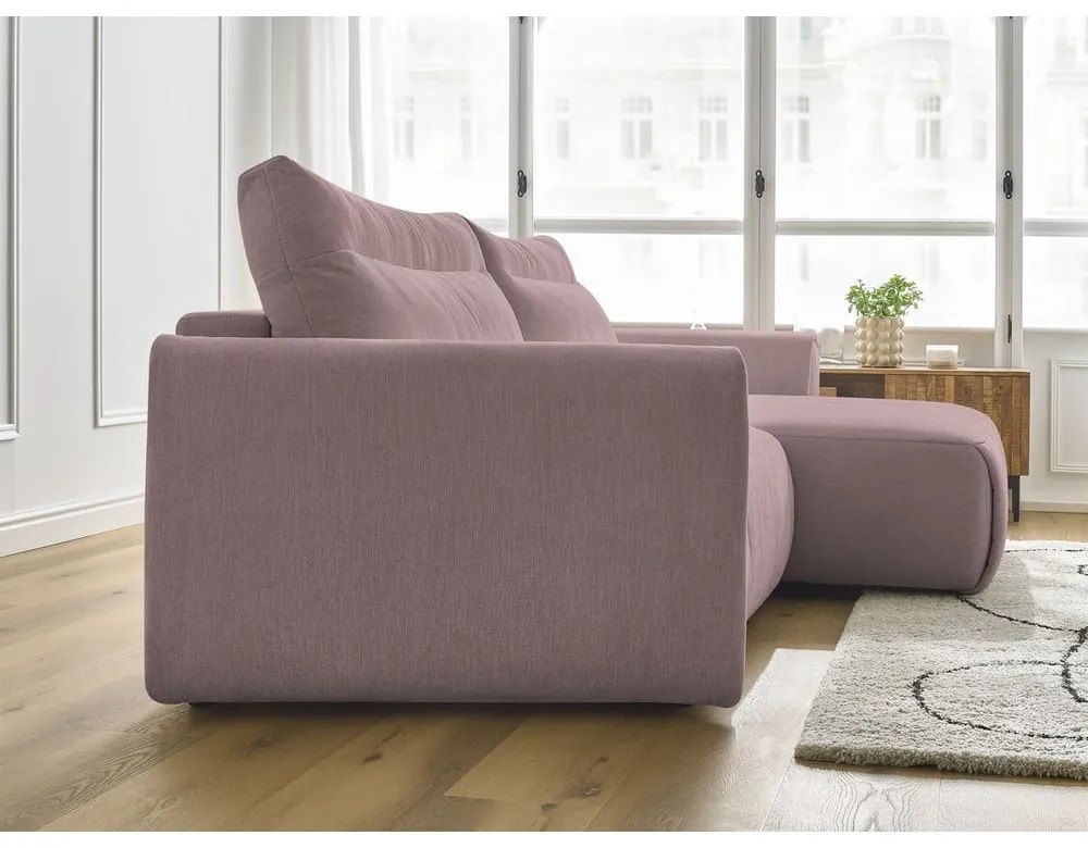 Svetloružová rohová pohovka Aden – Bobochic Paris