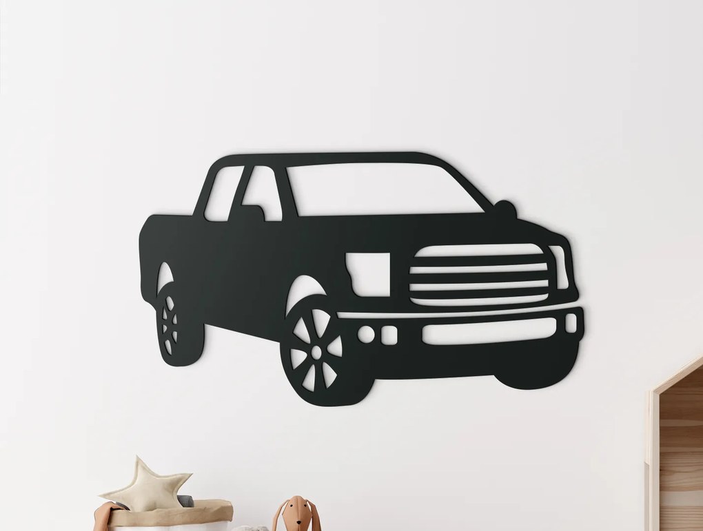 drevko Drevená nálepka do detskej izby Pick-up Rozmer obrazu: 25,5 x 44,5 cm, Farba dekorácie: Čierna