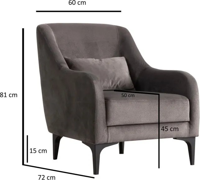 Křeslo Astana antracitové/černé