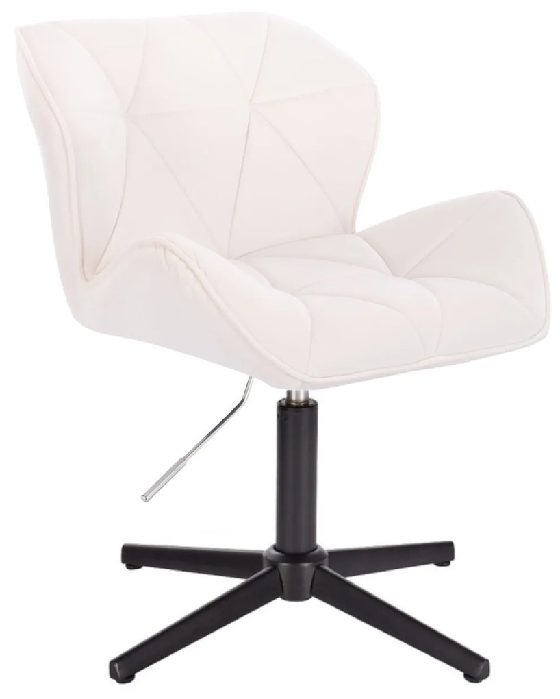 LuxuryForm DESIGN Stolička MILANO VELUR na čiernom kríži - biela