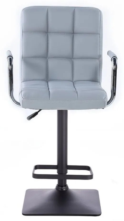 LuxuryForm DESIGN Barová stolička VERONA na čiernej hranatej podstave - šedá