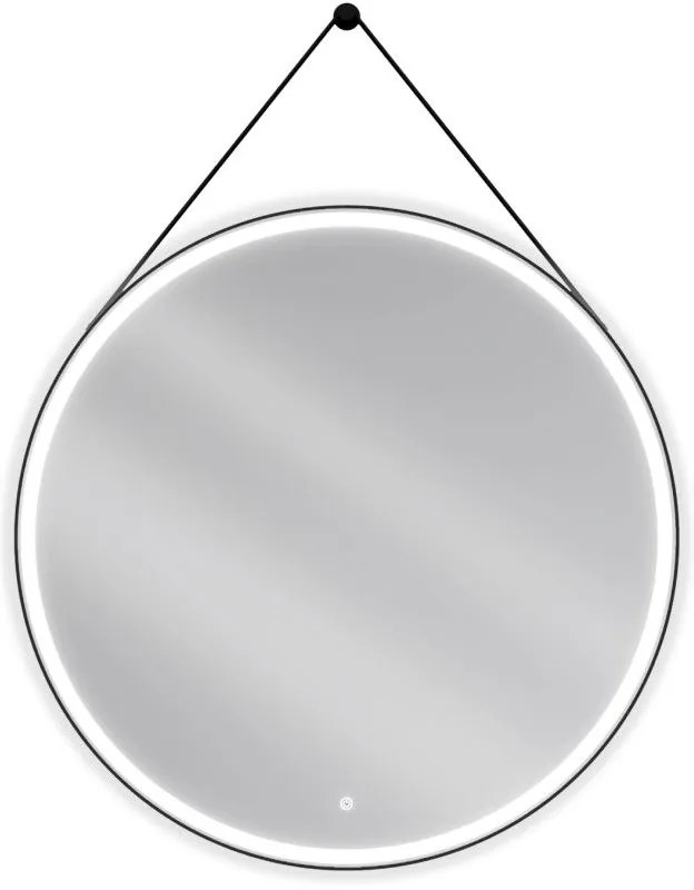 Mexen Reni, LED kúpeľňové zrkadlo s podsvietením 100x100 cm, 6000K, čierny rám, ochrana proti zahmlievaniu, 9812-100-100-611-70