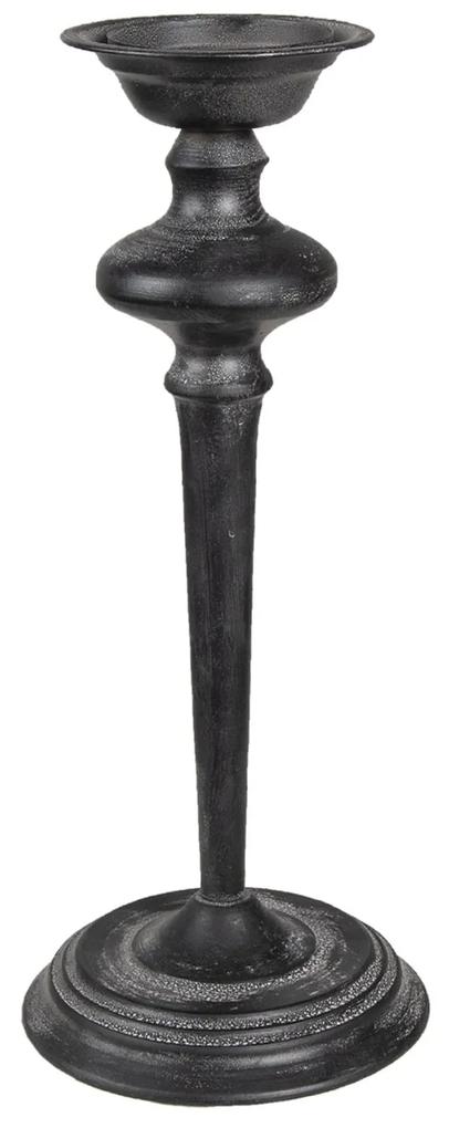 Kovový čierny svietnik s patinou Dianna - Ø  16*38 cm