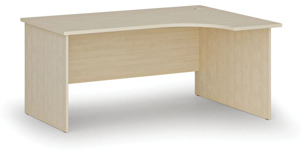 Kancelársky rohový pracovný stôl PRIMO WOOD, 1600 x 1200 mm, pravý, breza