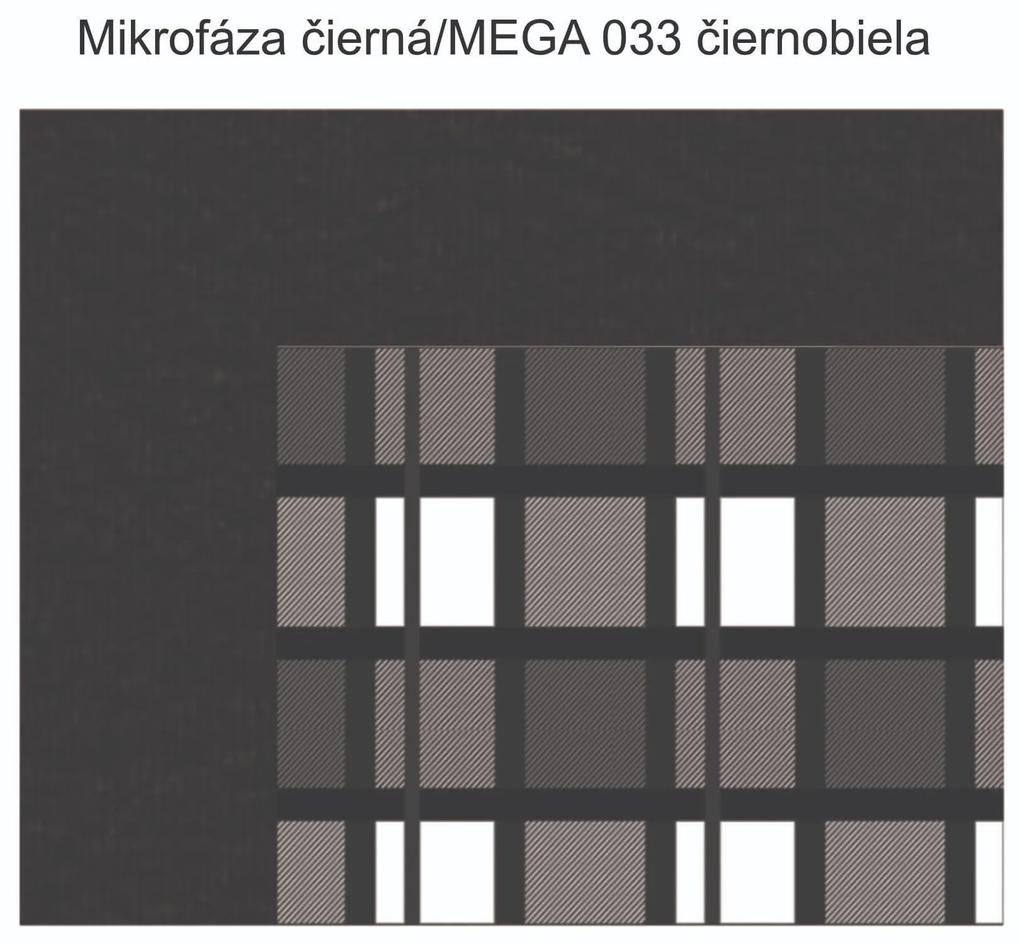 Čalúnená posteľ s úložným priestorom Dajana čalúnenie: Mikrofáze čierná/MEGA 033 čiernobielá
