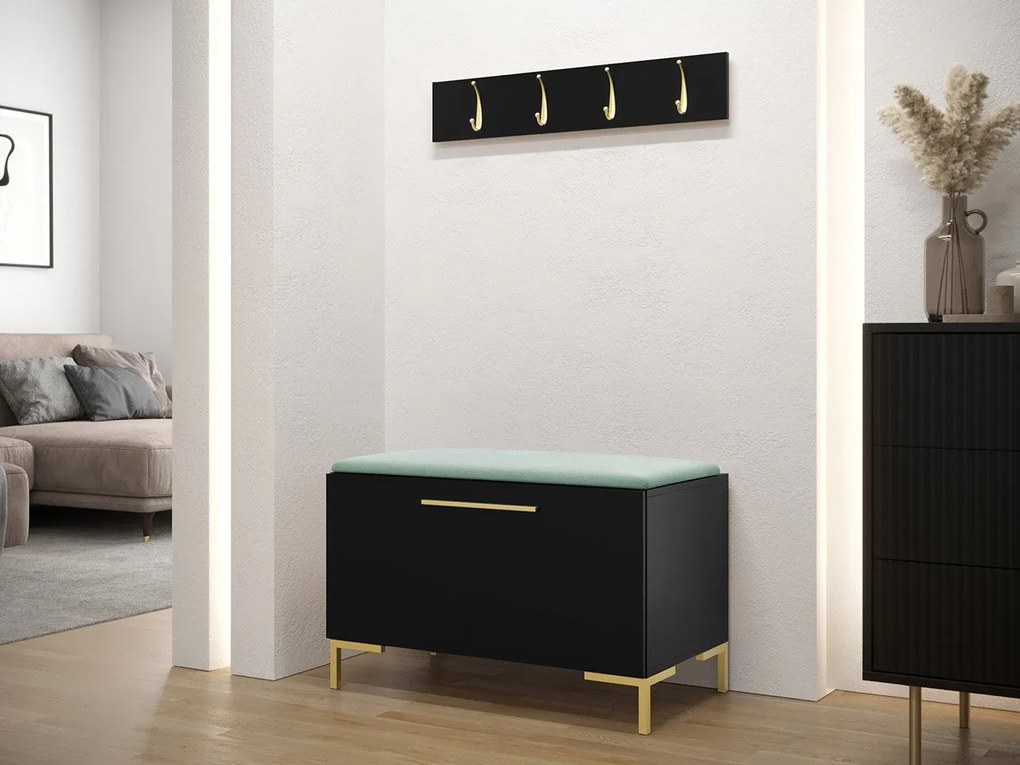 Predsieňová zostava Frunofta VIII, Farby: dub craft, Farba čalúnenia:: ekokoža Soft 017 (biela)