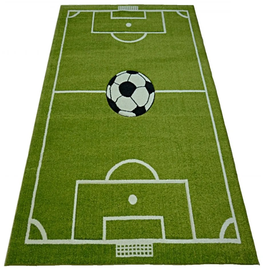 Detský kusový koberec Futbalové ihrisko zelený, Velikosti 80x150cm