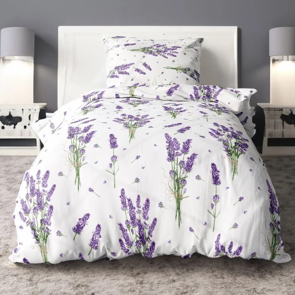 Krepové bavlnené obliečky Homa TORRY LAVENDER 2-dielna sada 140x200 cm