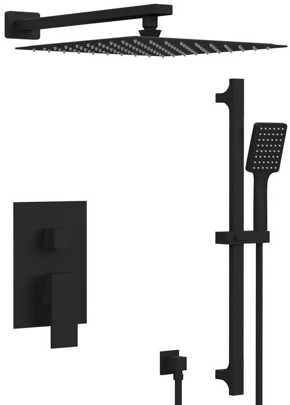 Sapho Sapho, CUBEMIX podomietková sprchová batéria, 2 výstupy, čierna mat, CM042B-02
