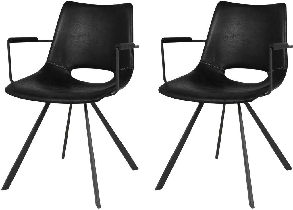 Dizajnová stolička Izabella s opierkami / čierna