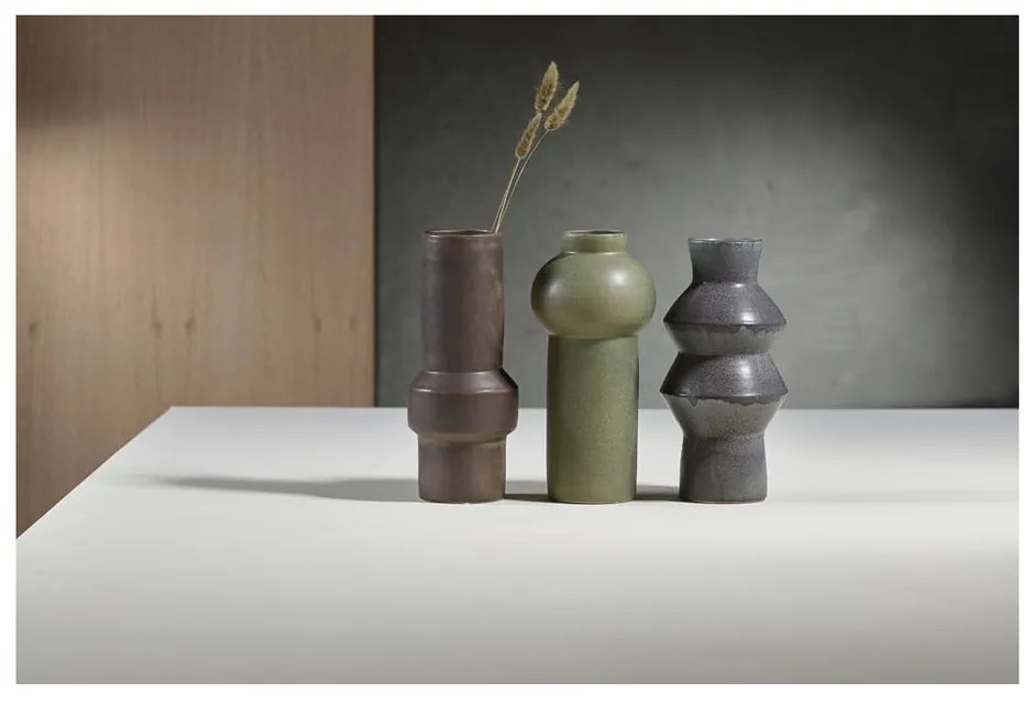 Tmavomodrá kameninová váza Villa Collection Rost, výška 30 cm