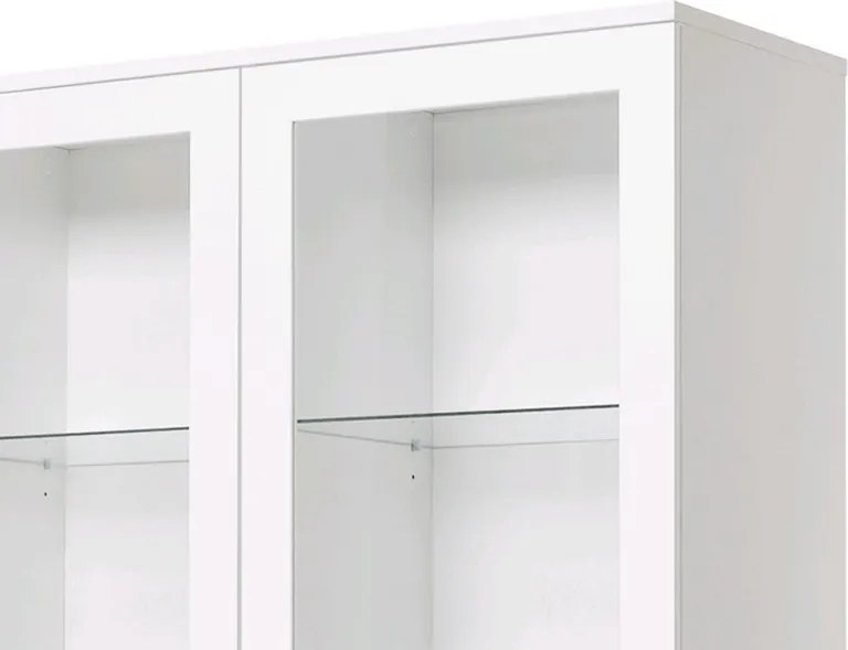 Vysoká vitrína Göteborg, biela / dub sonoma