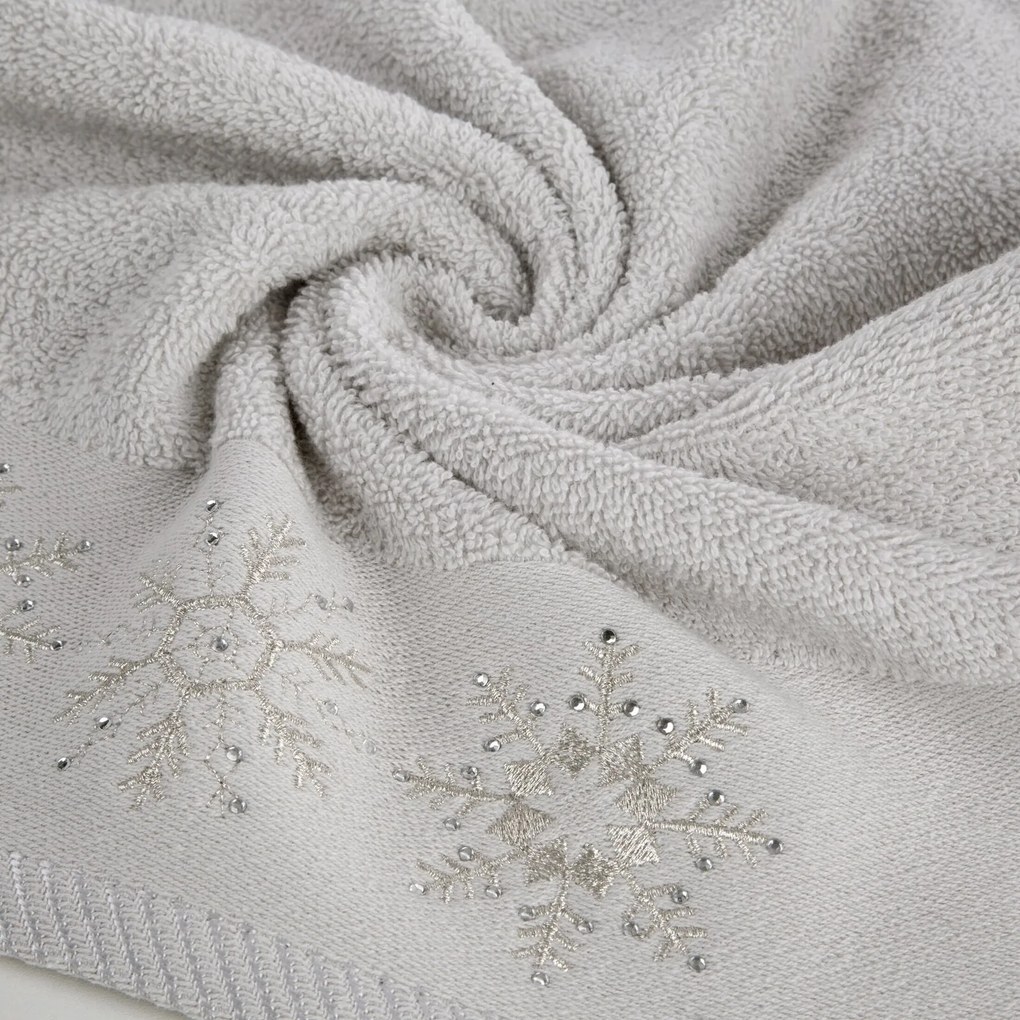 VIANOČNÝ BAVLNENÝ UTERÁK JOY3 SADA 3KS 70X140 CM STRIEBORNÁ