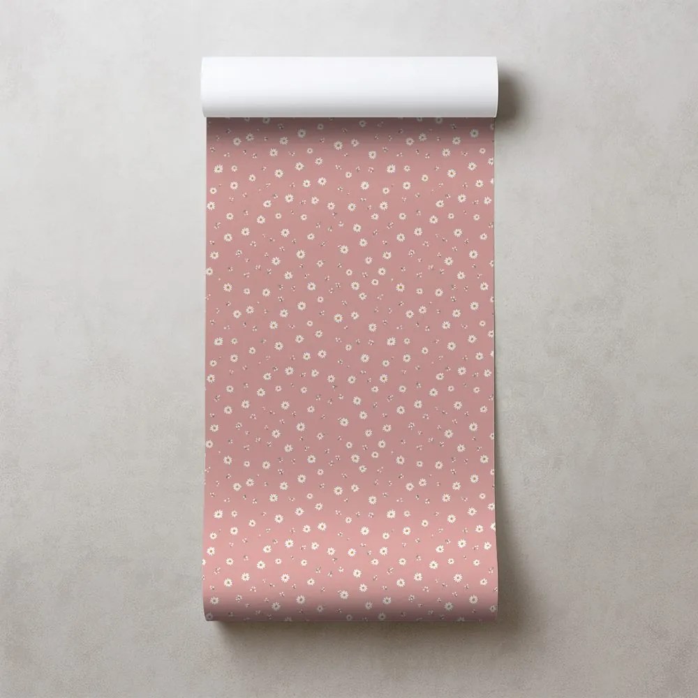 Tapeta ružové drobné kvietky