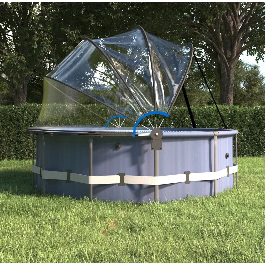 Bazénová kupola s držiakom okrúhla 500x250 cm PVC