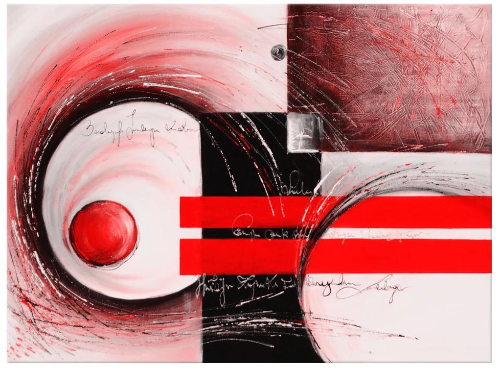 Gario Ručne maľovaný obraz Červené tvary Rozmery: 120 x 80 cm
