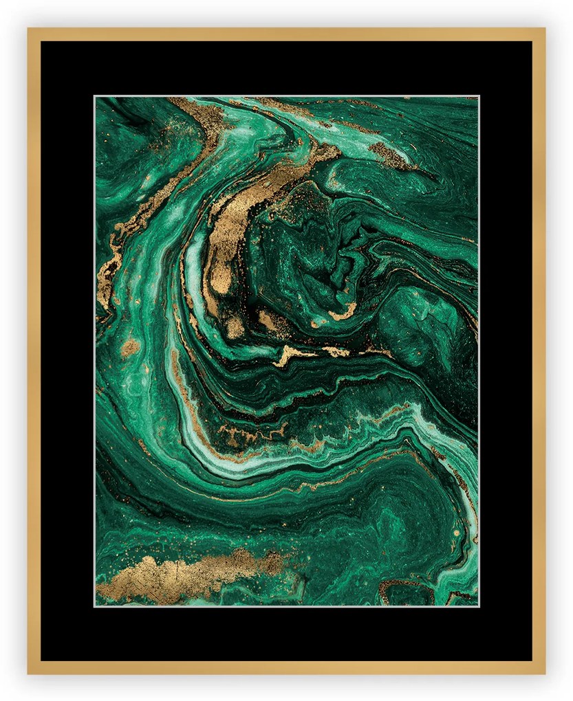 Obraz Abstract Green&Gold I 40 x 50cm