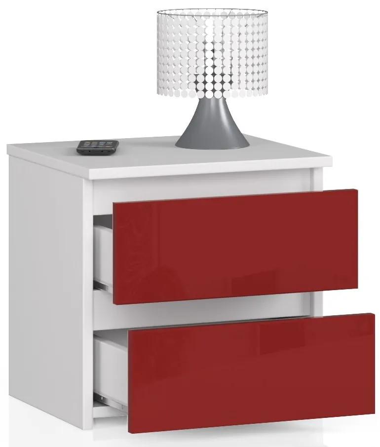 Nočný stolík CL2 40 cm biely/červený