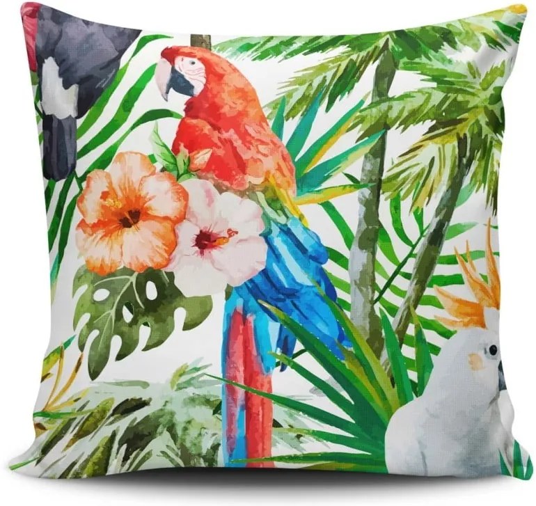 Vankúš s prímesou bavlny Cushion Love Flowers, 45 × 45 cm